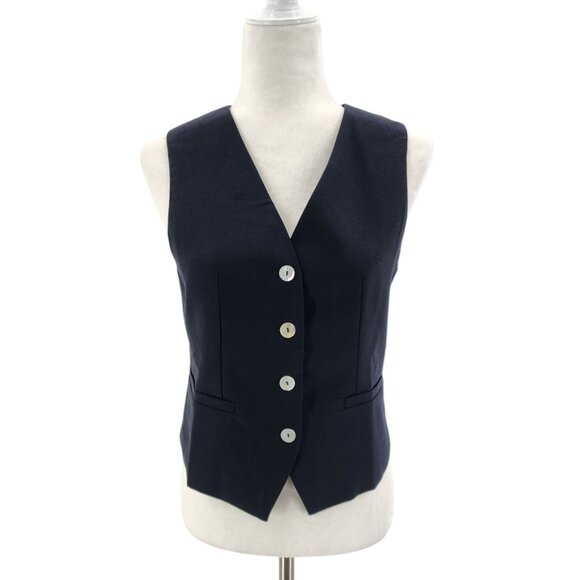 NEW Commense Womens Small Top Black Button Vest V-neck Linen Cotton - Picture 9 of 9